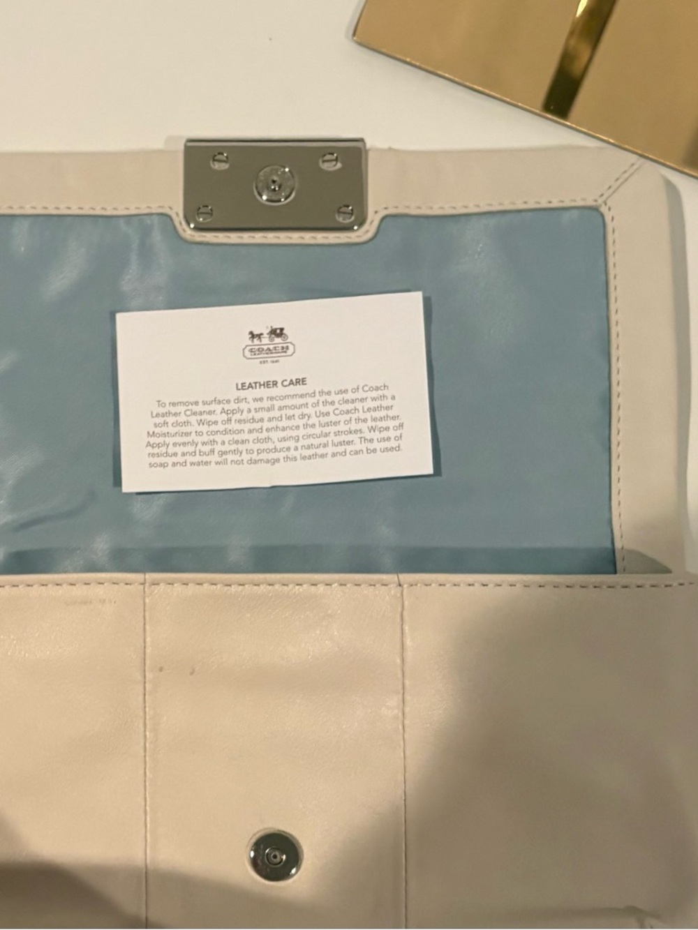 NWT coach off white leather large wristlet - Picture 7 of 8